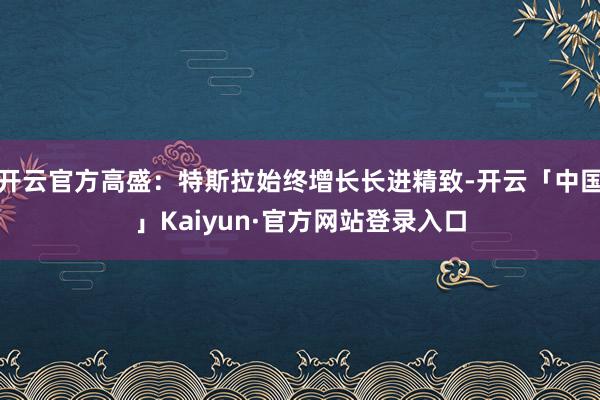 开云官方高盛：特斯拉始终增长长进精致-开云「中国」Kaiyun·官方网站登录入口