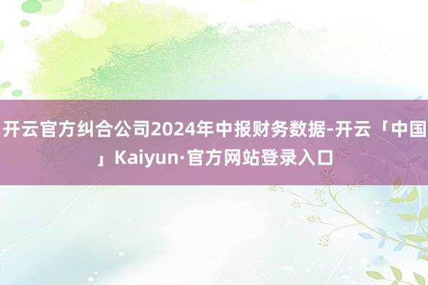开云官方纠合公司2024年中报财务数据-开云「中国」Kaiyun·官方网站登录入口