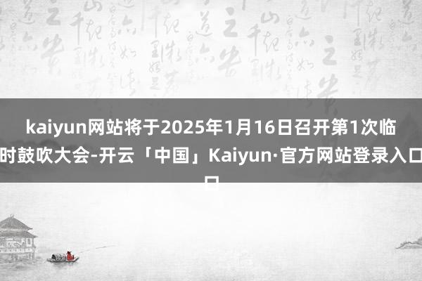 kaiyun网站将于2025年1月16日召开第1次临时鼓吹大会-开云「中国」Kaiyun·官方网站登录入口